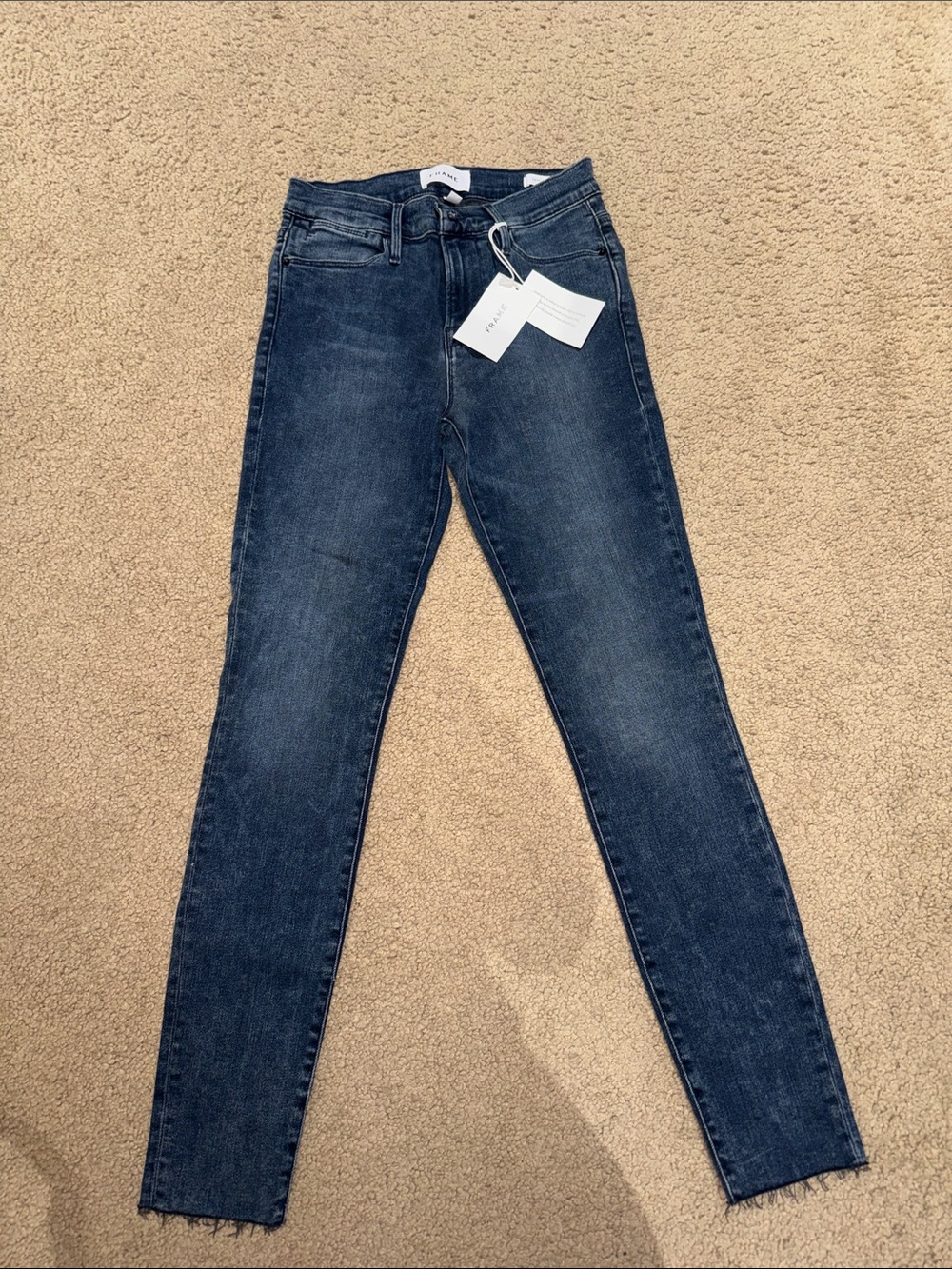 Frame Denim Le High Skinny Jeans - Dark Blue Wash